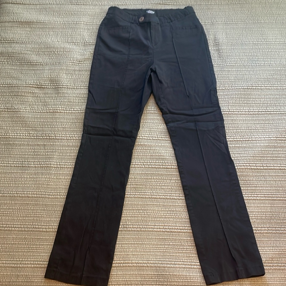 Flirtatious black slacks. Women's 13. Rayon/Nylon/Spandex blend. Stretchy/comfy!